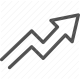 arrows, ascending, direction, growth, trend, upward, zigzag icon