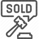 auction, bid, gavel, hammer, sold icon