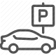 auto, automobile, parking, sign, transportation, vehicle icon