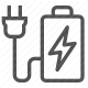 battery charging, electricity, energy storage, power supply, rechargeable icon