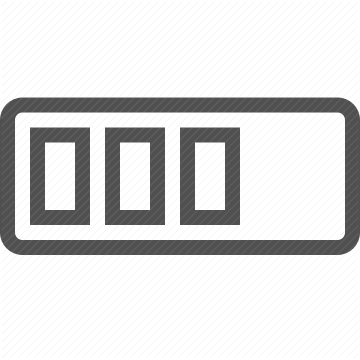 Outline charging, power, battery icon