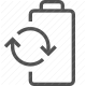 battery, energy, power, recharge, recycle icon