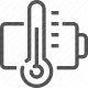 battery, charge, hot, power, temperature icon