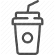 beverage, caffeine, coffee, disposable cup, fast food, food, hot drink, paper cup, straw, street food, takeaway, to go icon