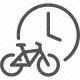 bicycle, clock, cycling, schedule, time icon