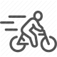 bicycle, cycling, motion, speed, transport icon