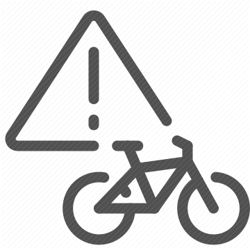 safety, alert, triangle, warning, bicycle