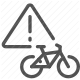 alert, bicycle, safety, triangle, warning icon