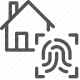 authentication, biometric, fingerprint, home, security icon