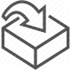 box, open, package, return, shipping icon