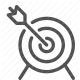 bullseye, achievement, aim, ambition, arrow, focus, goal, hit, objective, startup, strategy, success, target icon