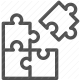 business strategy, collaboration, problem solving, puzzle pieces, strategy planning icon