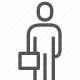 business, businessman, businessperson, corporate, man, office worker, professional, suitcase icon