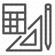 calculator, drafting, education, geometry, mathematics icon