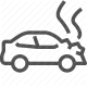 automotive damage, car accident, road safety, traffic incident, vehicle collision icon