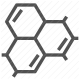 chemical, carbon, molecule, chemistry, organic compound, structure, molecular, benzene, formula, compound, hexagon, bond icon