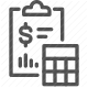 budget, calculator, clipboard, finance, report icon