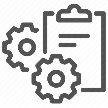 form, settings, configuration, gear, clipboard