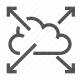 cloud computing, cloud storage, data synchronization, network, scalability icon