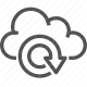 cloud computing, cloud services, cloud storage, data transfer, sync icon