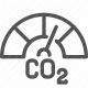 carbon dioxide, climate change, co2, emissions, gauge icon