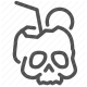 cocktail, drink, skull, straw, halloween, tiki bar, pirate, party, beverage, skeleton, death icon