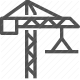 building, construction, crane, engineering, heavy machinery, industrial, lifting icon