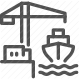 building, construction, crane, maritime, ship icon