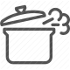 boiling, cooking, kitchenware, pot, steam icon