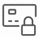 banking, credit card, finance, lock, payment, protection, security icon