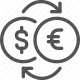 currency exchange, dollar euro, exchange rate, finance, foreign exchange, global economy, money transfer icon