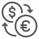 currency exchange, currency symbols, dollar euro, exchange rate, financial, international trade, money transfer icon