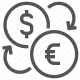 currency exchange, dollar, euro, finance, forex, money, trading icon