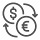 currency exchange, dollar, euro, finance, foreign exchange, money transfer, transaction icon