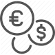 currency, dollar, euro, exchange, finance, money icon