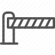 barrier gate, border control, customs, entry control, security checkpoint, toll booth, traffic management icon