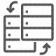 communication, database, data exchange, data transfer, network, server, synchronization icon