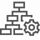 algorithm, automation, cogwheel, data processing, flowchart, system, workflow icon