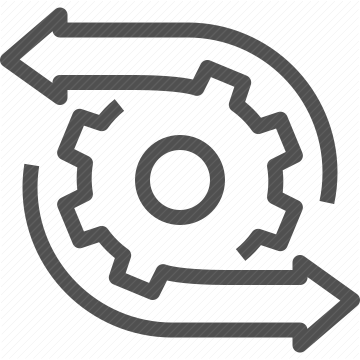 arrows, workflow, analytics, automation, cogwheel, data flow, data processing