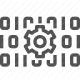 binary, cogwheel, computing, configuration, data processing, settings, technology icon