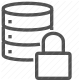 cybersecurity, database, data security, encryption, lock, privacy, protection icon