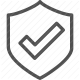 checkmark, cybersecurity, data security, encryption, privacy, protection, shield icon