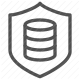 data, database, protection, safe, security, shield, storage icon