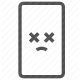 battery drained, broken smartphone, crashed smartphone, damaged, dead, dead phone, face, failure, malfunctioning mobile, no signal, phone, phone not working, safety, smartphone, smartphone error, unresponsive screen icon