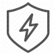 bolt, defense, lightning, protection, safety, security, shield icon