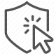 click, cursor, defense, protection, safe, security, shield icon