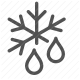 cold, defrost, frozen, refrigeration, snowflake, thaw, water drops icon