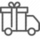 bow, delivery, gift, package, present, transport, truck icon