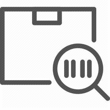 magnifying glass, shipment, package, delivery, logistics, tracking, barcode