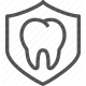 dental care, dentistry, hygiene, oral health, protection, shield, tooth icon